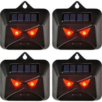 Solar Animal Repellent, 4 Pack Solar Night Animal Repeller with Red LED Light, Skunk Deterrent Devices, Deer, Fox, Skunks