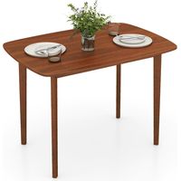 Mesa de comedor rectangular 110 x 78 x 77 cm estable y versátil estilo clásico MDF nogal 200018025
