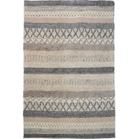 Tapis kilim fait à la main 200x290 beige et marron rectangle motif ethnique