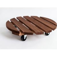 Plateaux Roulants pour Plantes 30cm, Support avec Roulettes Pivotantes et Verrouillables, Capacite 40 KG, Support et plateau pour jardinière, Marron