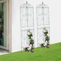 Ensemble de deux pièces fer forgé au sol plante escalade rack, Creative Country style jardin décoratif rack, 65 237 cm