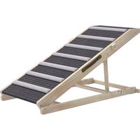 Rampe pour chien pliable réglable 35-50 cm Madera avec tapis antidérapant