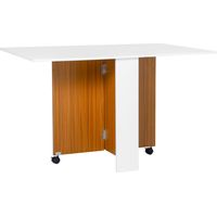 Tavolo da Pranzo Allungabile Pieghevole Salvaspazio con Ruote 120 x 80 x 73 cm