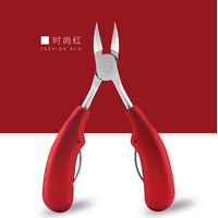 Pince à ongles à bec d'aigle en acier inoxydable, coupe-ongles, kit d'outils pour les ongles, ciseaux, pédicure, crochet à ongles, ciseaux, pince simple en ABS rouge