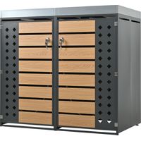 CAIziRambarde de poubelle, panneau horizontal à grain de bois