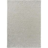 Tapis salon et chambre en laine 200x280 gris rectangle fait main motif floral CLEAVERS