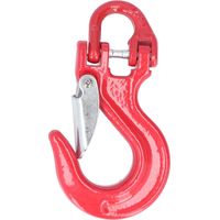 Crochet Coulissant Crochet de Grue Crochet de Remorquage Treuil Remorque Chape Crochet Rouge 2T Chargement 80 Acier Universel avec Loquet de Sécurité Robuste