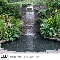 Cascade - Lame D'Eau 120 cm Inox + Led Couleur Pour Bassin De Jardin