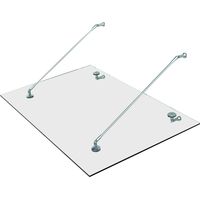 Vordach Glasvordach Türvordach, Gehärtetem Glas, 304 Edelstahl Klarglas 150 x 90 cm