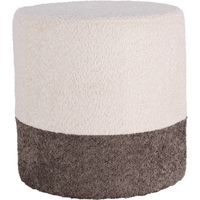 Pouf rond rembourré en deux couleurs bouclées, Ø 35 x 34 cm
