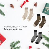 Lot de 3 paires de chaussettes en laine épaisses et chaudes pour l'hiver, chaussettes tricotées confortables en laine, chaussettes décontractées mi-mollet pour hommes et femmes