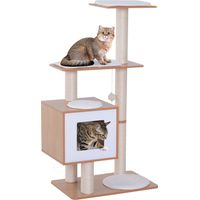 Arbre à Chat 120cm Blanc avec Plateformes, Cabane et Sisal, Meuble pour Chat 71.5x49.5x120cm