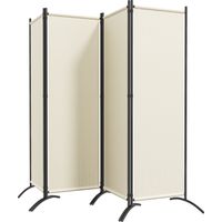 Paravento pieghevole 4 pannelli crema 221x172cm