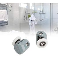 Roulettes de porte de cabine de douche 4 pièces en plastique roulement à billes en verre pour rouleaux avec poulie 5mm/6mm Spa (roue simple)