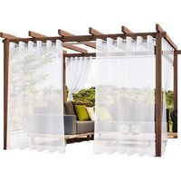 2er Set transparente wasserdichte Outdoor Vorhänge – Metallösen – für Terrasse, Balkon und Veranda (Weiß-132×241cm)