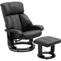 Poltrona Relax Reclinabile e Massaggiante con Pouf Poggiapiedi e Telecomando, 76x80x102 cm Nero