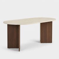 Table à manger en bois "Sablin" 180 x 90 x 75 cm - Travertin