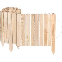 Creative Home Rasenkante Beeteinfassung Holz 200 x 40 cm Flexibler Rollborder Braun
