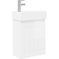 vidaXL Bathroom Vanity Unit with Tap High Gloss White