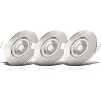 3x spots à encastrer ultra-plats spéciales sdb IP44 nickel mat dimmables