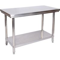 Table en Inox 120 cm étagère basse, idéal, restaurant, cuisine, snack, boulangerie