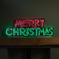 1m Light up Merry Christmas Infinity Light Decoration with Red and Green LEDs
