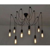 Lampada da soffitto d'epoca sospesa look retrò 8 Socket E27