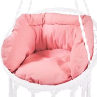 Svita – Coussin pour fauteuil suspendu – Dimensions 67 x 60 x 35 cm – Mélange de lin rose – Rembourrage en mousse antidérapant