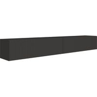 Selsey Veldio – TV-Lowboard hängend mit geriffelten Fronten, 200 cm, schwarz