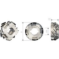 MTECF032.2 - FRESAS PARA RECTIFICAR REGULABLES AXIALIDAD 54,9° - MOBILTECNICA .2D80 LU30/48 Z3+3 ZTOT18 DB30 + 2 DKN AX54,9° DER / IZQ H4,5