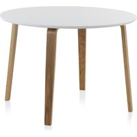 Table de salle à manger ronde en bois blanc, diamètre 110 cm