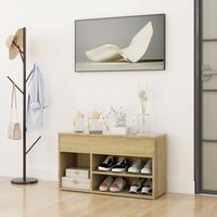 Meuble à chaussures,Meuble d'entrée,Banc à chaussures et Rangement Chêne sonoma 80x30x45 cm Aggloméré -BV13018