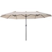 Parasol Garden Parasol Parasol Market Parasol Double parasol Terrasse Parasol avec manivelle Beige Ovale 455 x 270 x 240 centimètres