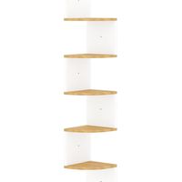 Vidaxl – Étagère d'angle murale blanche et chêne sonoma 19x19x123 cm – Design élégant pour espaces réduits – Construction robuste et durable