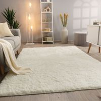 Paco Home Tapis Poils Longs Salon Shaggy Fausse Fourrure Fourrure Moelleux Blanc 80x150 cm
