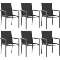 Sillas de jardín 6 uds textilene y acero negro 55x61,5x90 cm vidaXL
