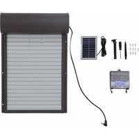 Automatische Tür für solarbetriebenen Hühnerstall – Aus Eisenblech und Aluminium – Mit eingebautem Timer – Geeignet für Hühner und Enten