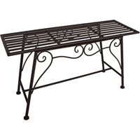 Gartenbank Metall Gartenbank ohne Lehne Outdoor Sitzbank Garten Blumenbank, Rost Optik, max. 200 kg, LxBxH 83x27x45 cm