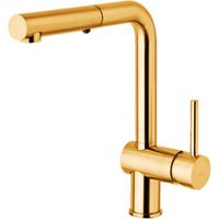 Miscelatore monocomando per lavello Honey Gold Spazzolato con doccino estraibile Paffoni serie Light LIG285HGSP-MET Ottone - Honey Gold Spazzolato