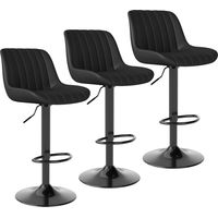 ralex-chair Tabouret Bar, Tabouret de Bar, Chaise de Bar Pivotants avec Dossier, Tabourets de Bar Réglable en Cuir PU, Chaise Haute Bar Moderne (Lot de 3,Noir)