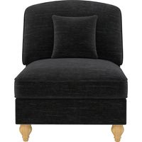 Divano Windsor senza braccioli, in ciniglia con 1 cuscino - Nero