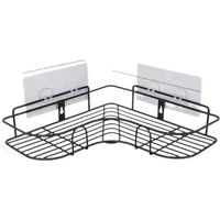 No Drilling Shower Corner Shelf, Black Bathroom Shelf, Stainless Steel Shower Soap Holder for Bathroom, Bathroom Accessories 8 Adhesive Stickers, Kitchen Storage, 36x26x6 MUMU
