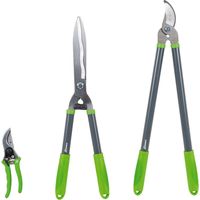Lot 3 outils de jardinage coupants Sécateur 8 Cisaille haies, Coupe branches Lame en Acier