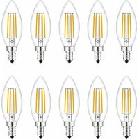 Small Screw in LED Light Bulbs, 10 Pack E14 Candle Bulbs Dimmable, Light Bulbs 40W E14/SES Equivalent, 220V, Warm White 2700K, FanciBuy