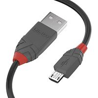 LINDY USB-Kabel USB 2.0 USB-A Stecker, USB-Micro-B Stecker 5.00 m Schwarz, Grau 36735