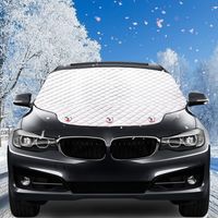 Couverture Pare-Brise Avant Voiture, Magnétiques Bâche Pare Brise, Pare-Soleil Anti Givre Neige Anti Glace UV Soleil Protection Repliable Universelle pour Voiture SUV 117147CM