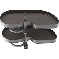 Emuca Angolare Lake Harmony per mobili da cucina, Destra, Altezza regolabile, Acciaio e legno, Grigio antracite