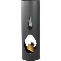 Cheminée d'extérieur cylindrique en acier noir BALI 100x40 cm