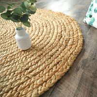 Décoweb – Tapis berbère rond en jute naturel 100% – Ø 90 cm – Épaisseur 20 mm – Tissage grosses boucles pour déco authentique