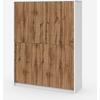 Credenza alta moderna con ante cannettate Budapest - Bianco